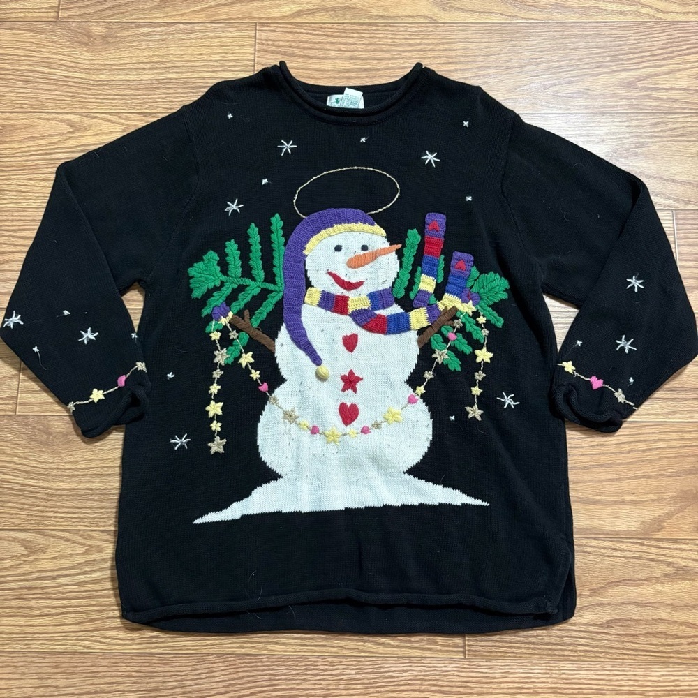 Quacker Factory Snowman Sweater 1X